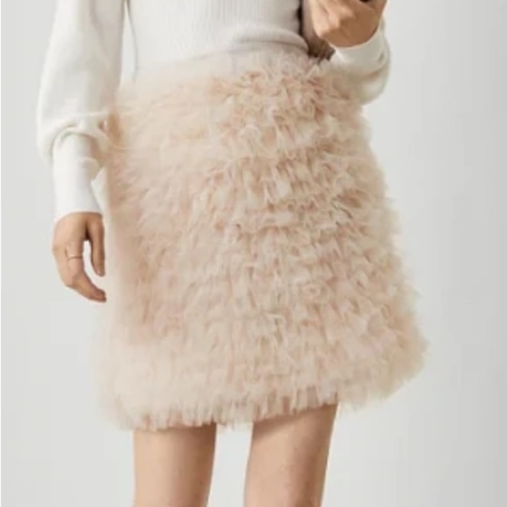 NWT Ann Taylor Studio Collection Tulle Ruffle Mini Skirt Size 8